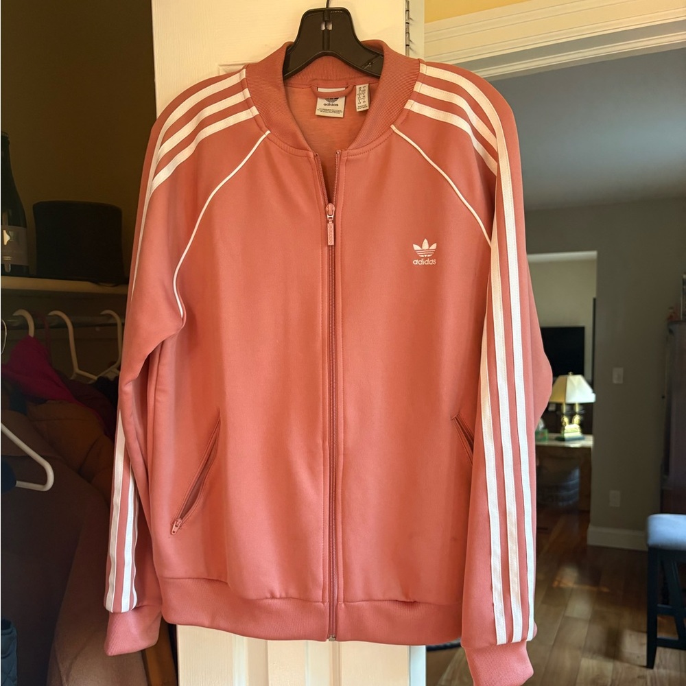 Coral Pink Adidas lightweight jacket sz L
